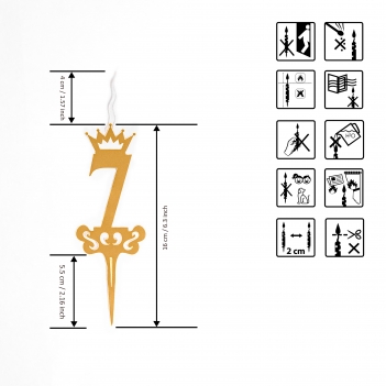 Number "7"  Acrylic Cake Topper Candle - Cake Candles For Birthday, Anniversary Decoration
