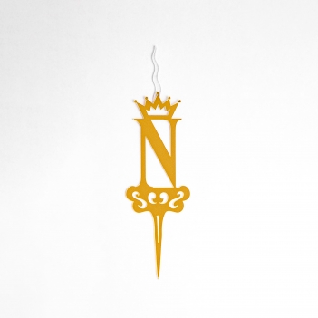 Letter "N" Acrylic Cake Topper Candle - Cake Candles For Birthday, Anniversary Decoration