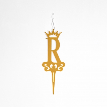 Letter "R" Acrylic Cake Topper Candle - Cake Candles For Birthday, Anniversary Decoration