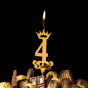 Number "4" Acrylic Cake Topper Candle - Cake Candles For Birthday, Anniversary Decoration
