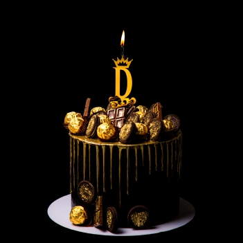 Letter "D" Acrylic Cake Topper Candle - Cake Candles For Birthday, Anniversary Decoration