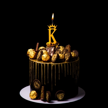 Letter "K" Acrylic Cake Topper Candle - Cake Candles For Birthday, Anniversary Decoration