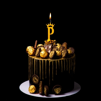 Letter "P" Acrylic Cake Topper Candle - Cake Candles For Birthday, Anniversary Decoration