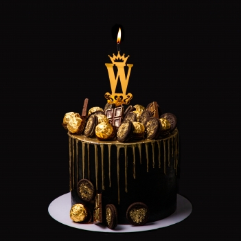 Letter "W"Acrylic Cake Topper Candle - Cake Candles For Birthday, Anniversary Decoration