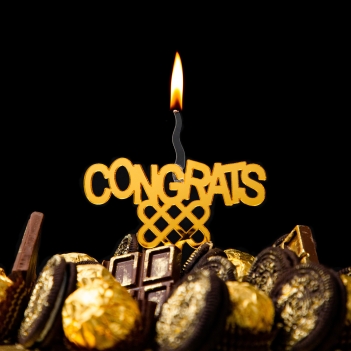 Congrats  Acrylic Cake Topper Candle - Cake Candles For Birthday, Anniversary Decoration