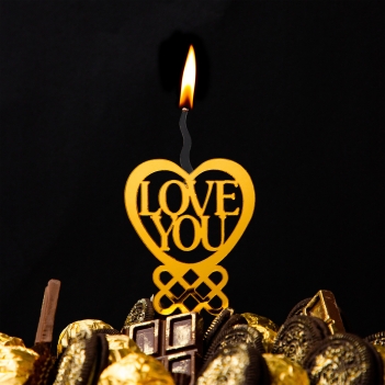 Loveyou Acrylic Cake Topper Candle - Cake Candles For Birthday, Anniversary Decoration